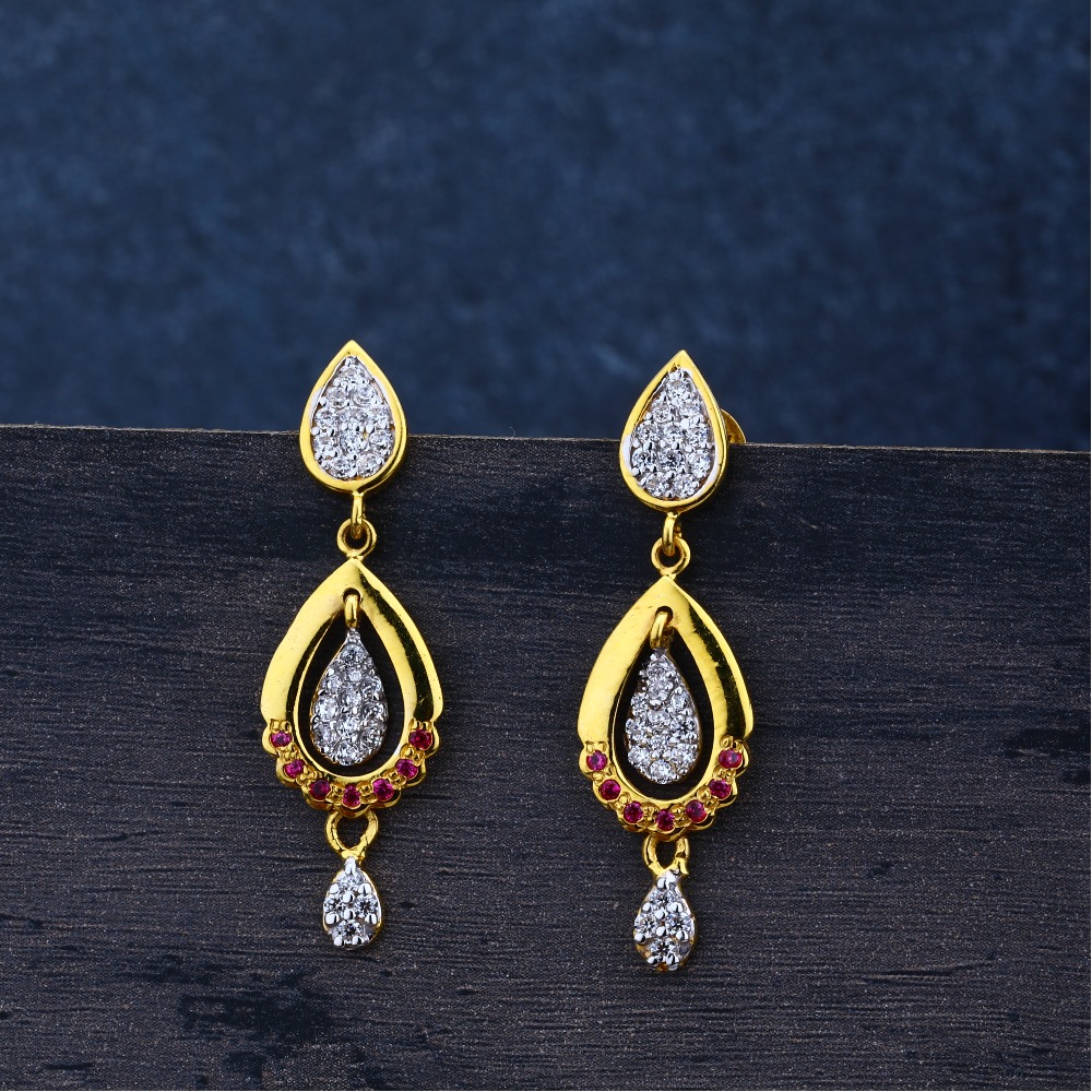 Ladies 916 Gold Jummar Earrings Classic-LJE77