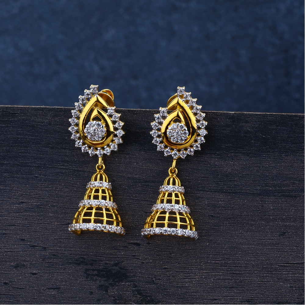 Ladies Jummar Gold Earrings 916-LJE69