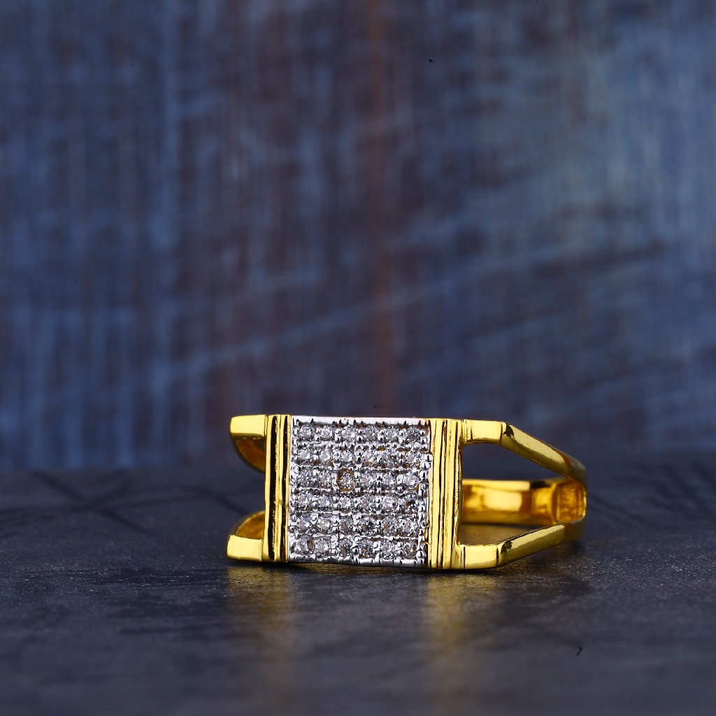 22K Gold Cz Mens Ring-MR331