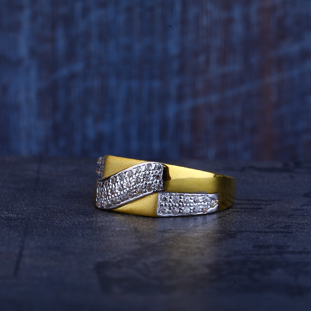 Mens 916 Gold Cz Ring-MR315
