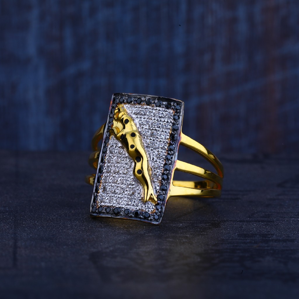 Mens 916 Gold Cz Ring-MR312