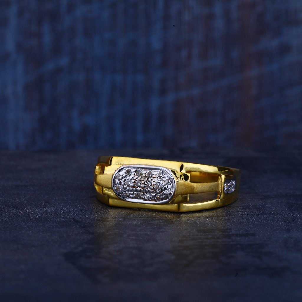Mens 916 Gold Cz Ring-MR305