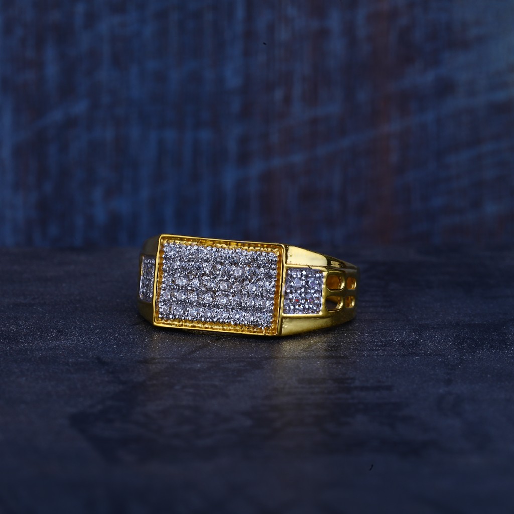 Mens Cz Gold 916 Ring-MR304