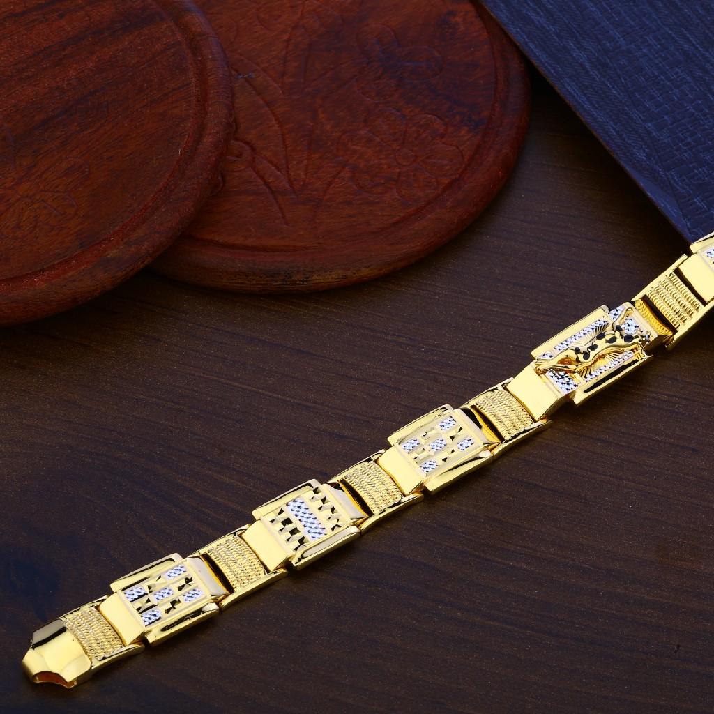 Mens 916 Gold Bracelet-MPB96