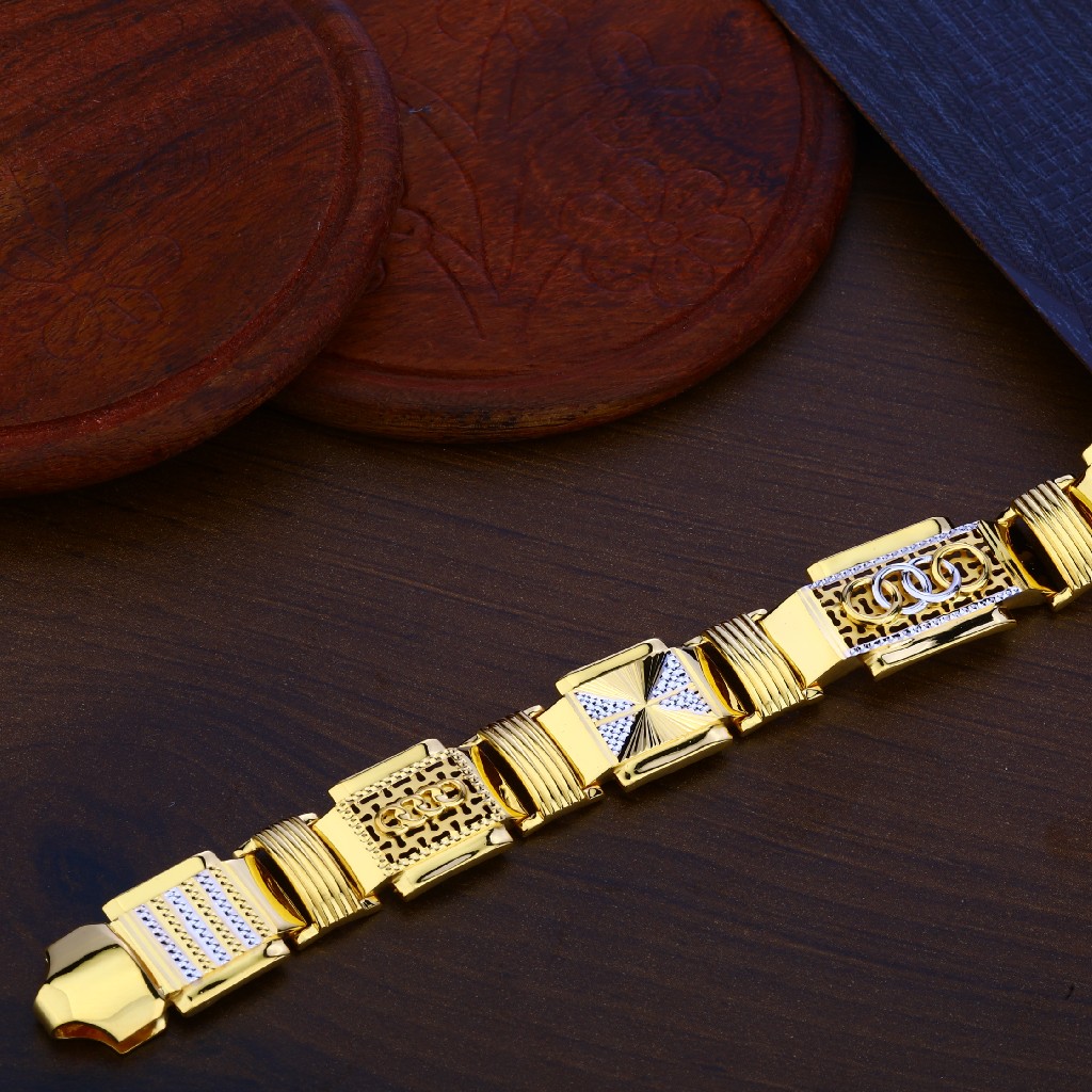 Plain Gold Mens Bracelet-MPB95