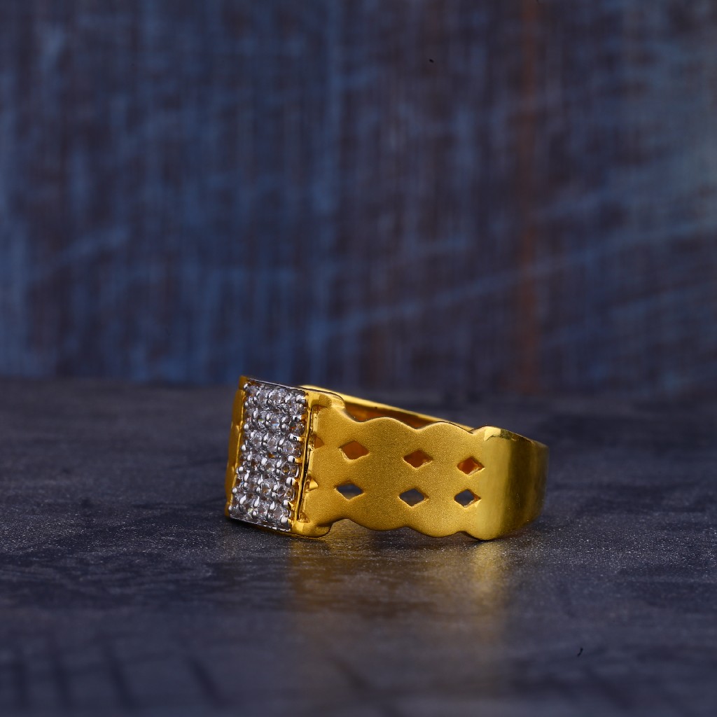 Mens Gold Cz Ring-MR247