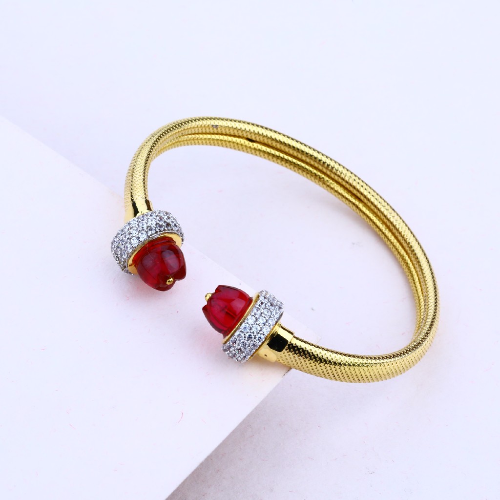 Ladies Italian 18K Gold Kada-LIB15