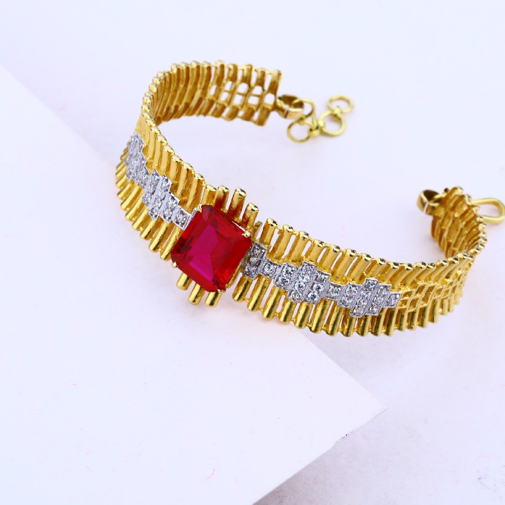 Ladies 18K Gold Italian Kada-LIB03