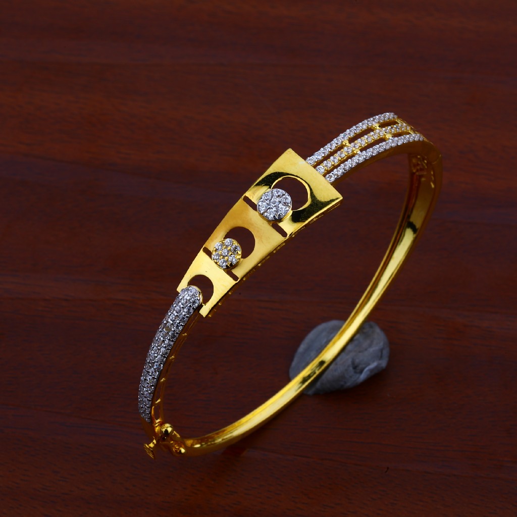 Ladies Gold Cz 18K Kada-LKB59