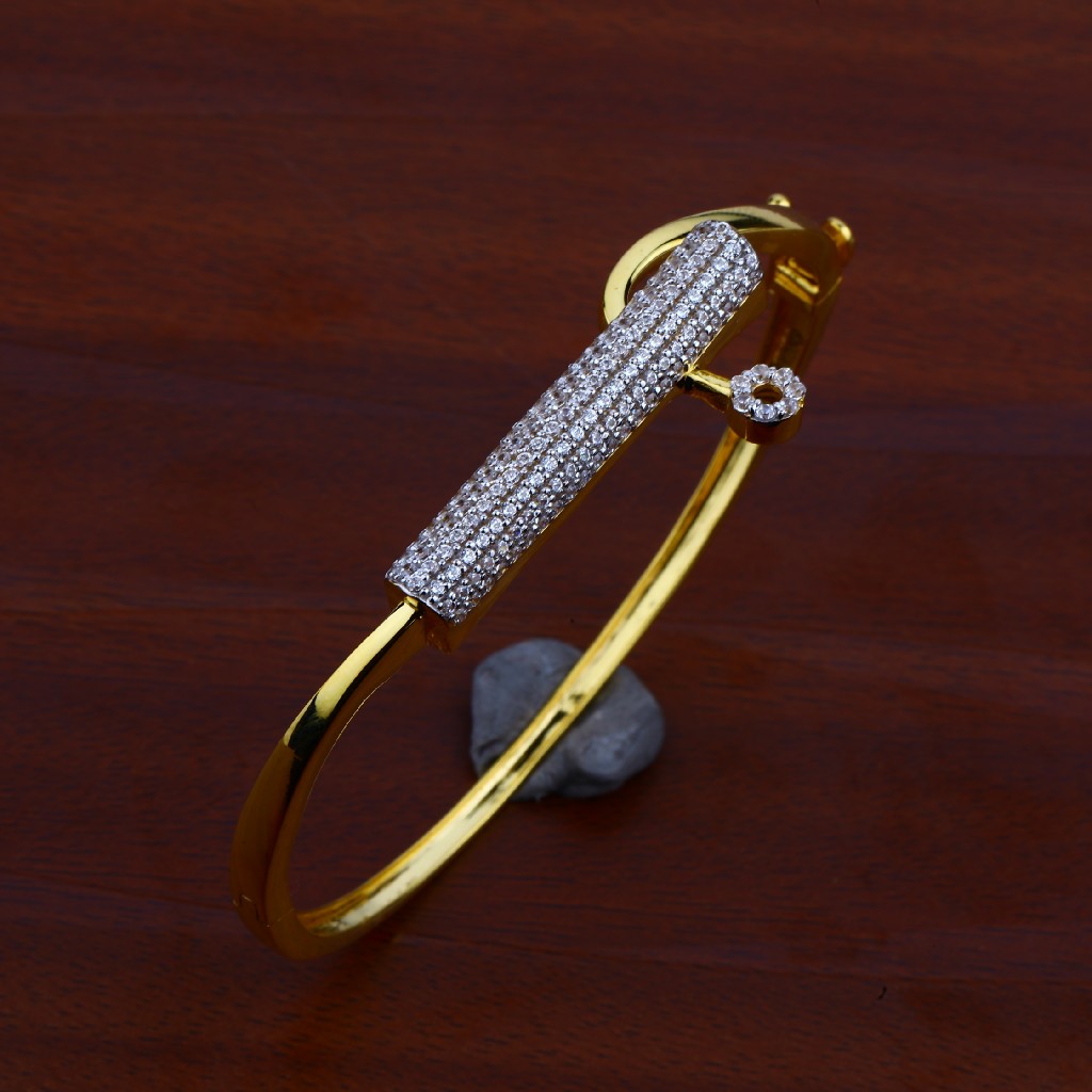 Ladies Fancy 18K Gold Kada-LKB48