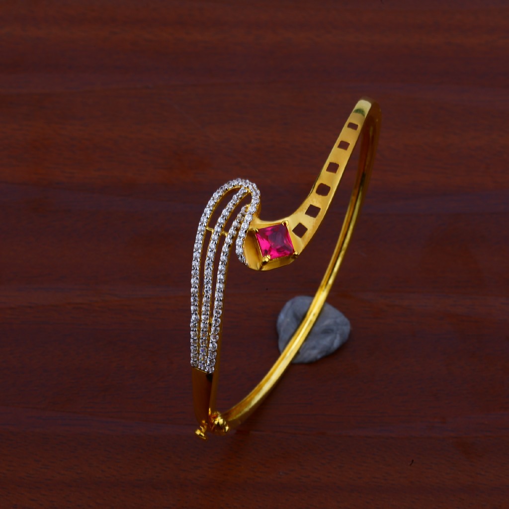 18K Gold Ladies Kada Bracelet-LKB43