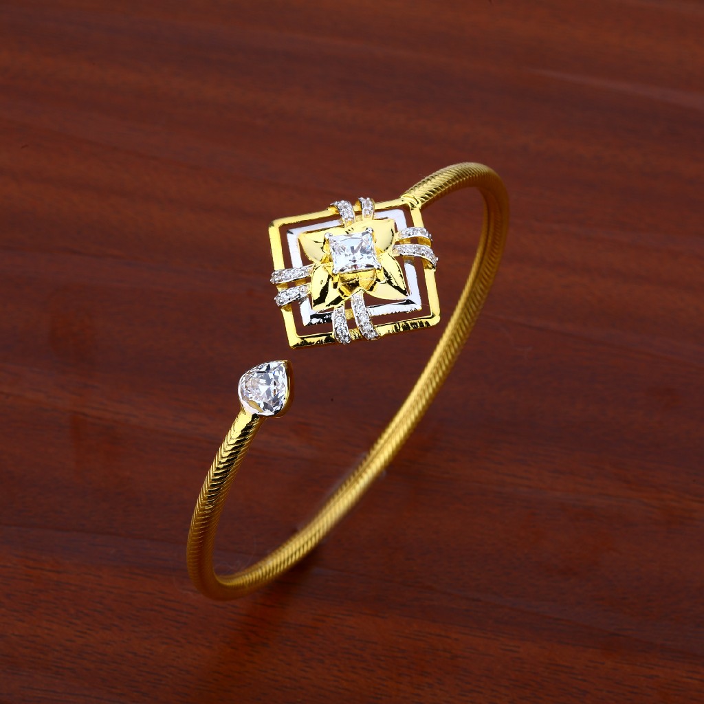 Ladies 18K Cz Gold Kada-LKB20