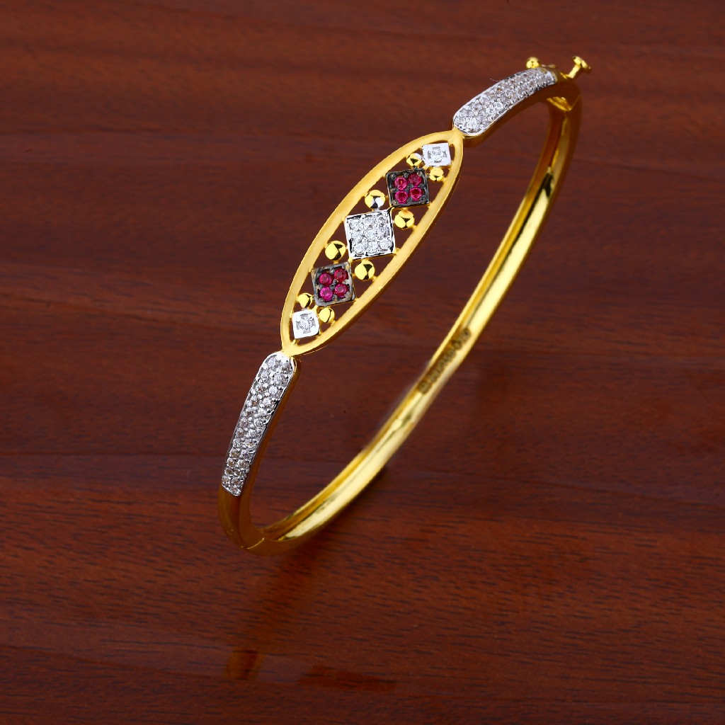 Ladies 18K Gold Kada Bracelet-LKB12
