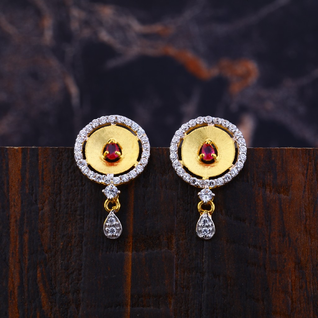 Ladies Gold 22K Earrings-LFE138