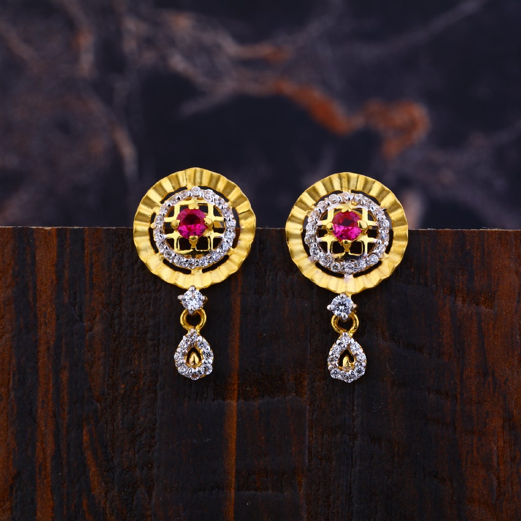 916 Gold Ladies Earrings-LFE128
