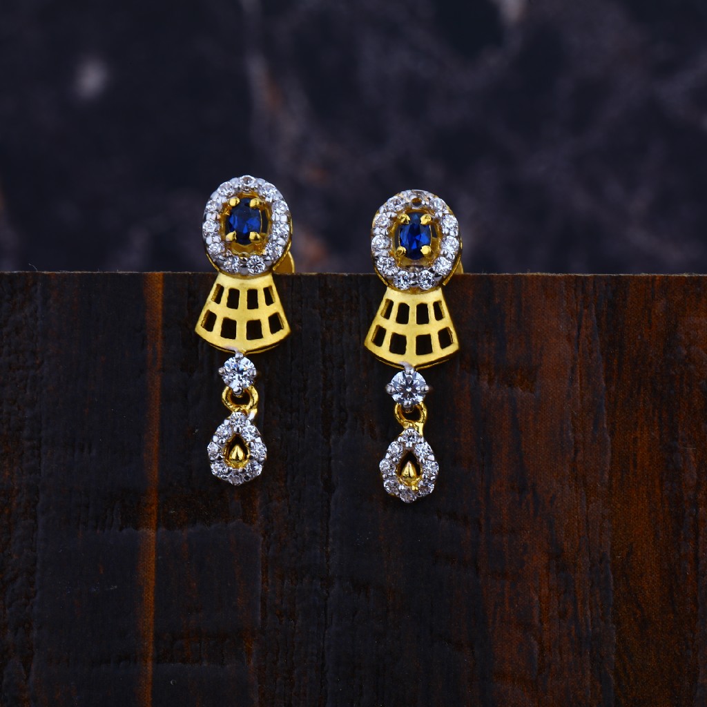 Ladies 22K Gold Earrings-LFE06