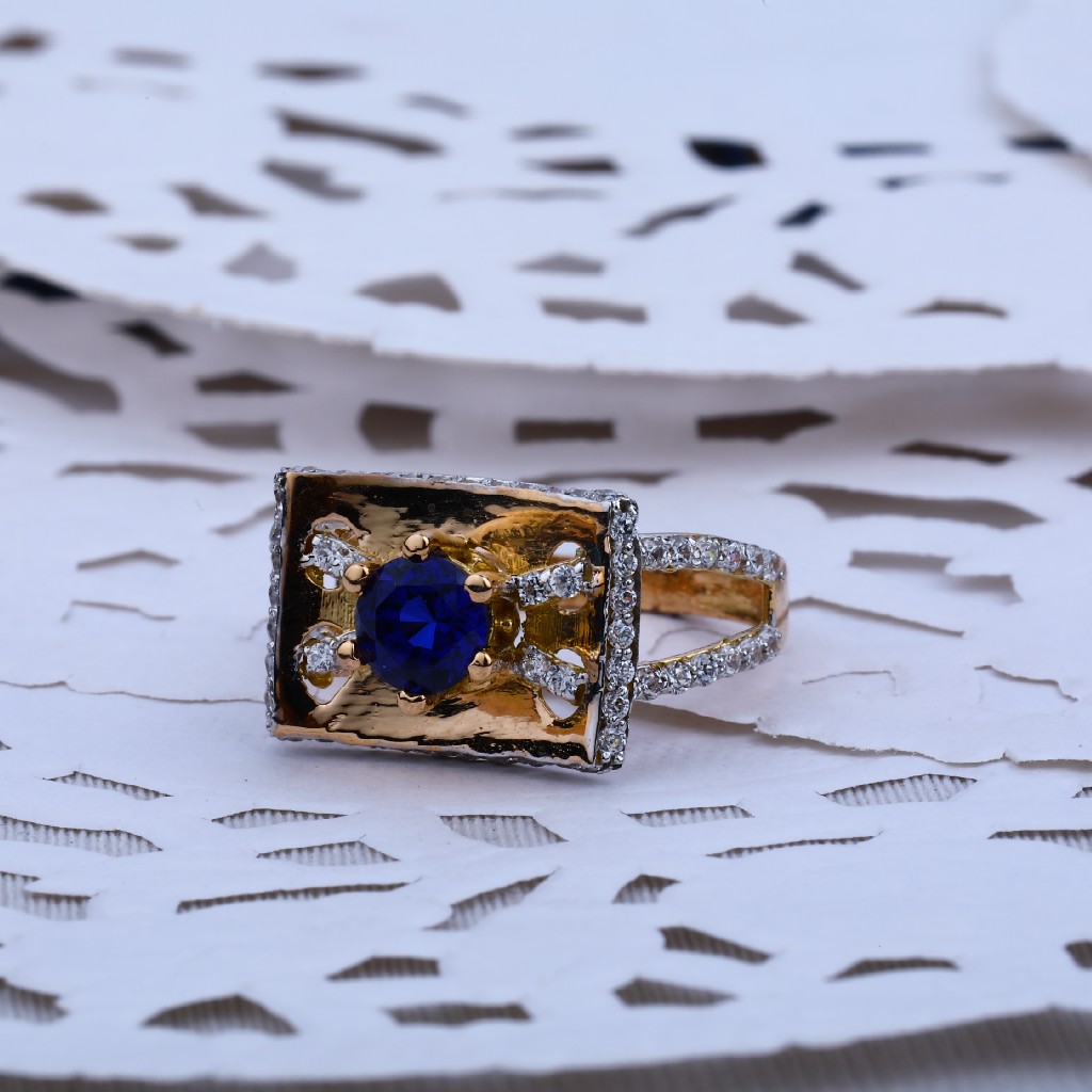 Ladies Rose Gold Cz Diamond Ring-RLR45