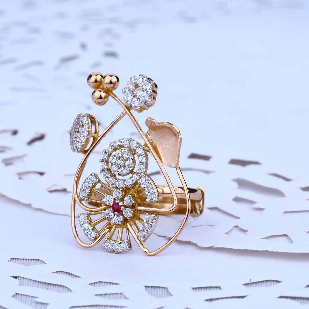 Ladies 18K Rose Gold Adjustable Ring-RLR39