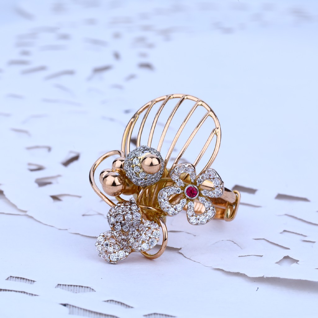 Ladies Rose Gold Diamond Ring-RLR34