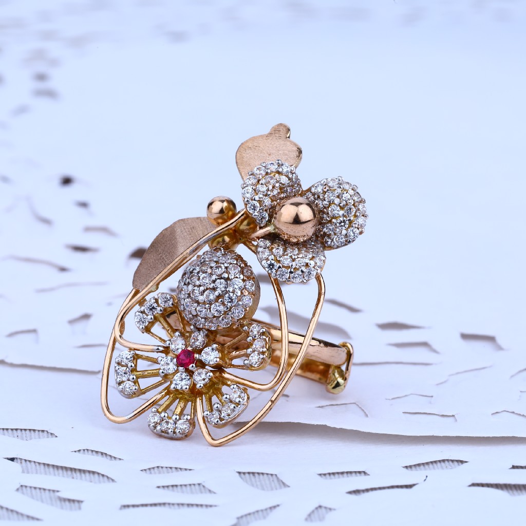 Rose Gold Ladies Cz Ring-RLR30