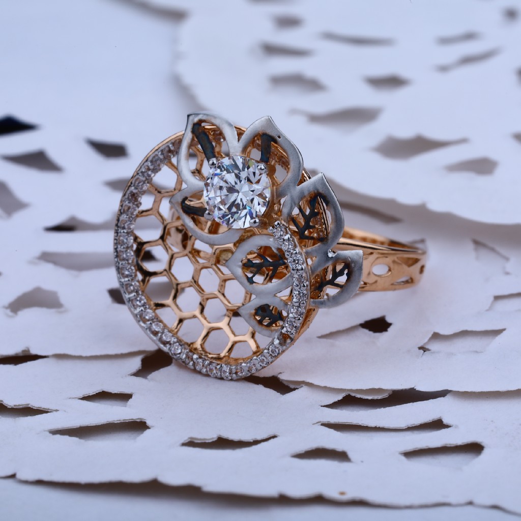 Rose Gold Ladies Fancy 18K Ring-RLR23