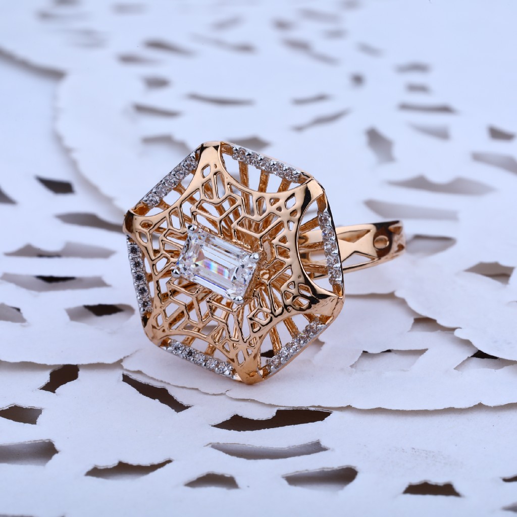 Rose Gold Ladies Fancy 18K Ring-RLR16