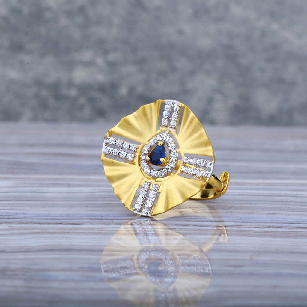 Ladies 916 Gold Cz Ring-LLR31