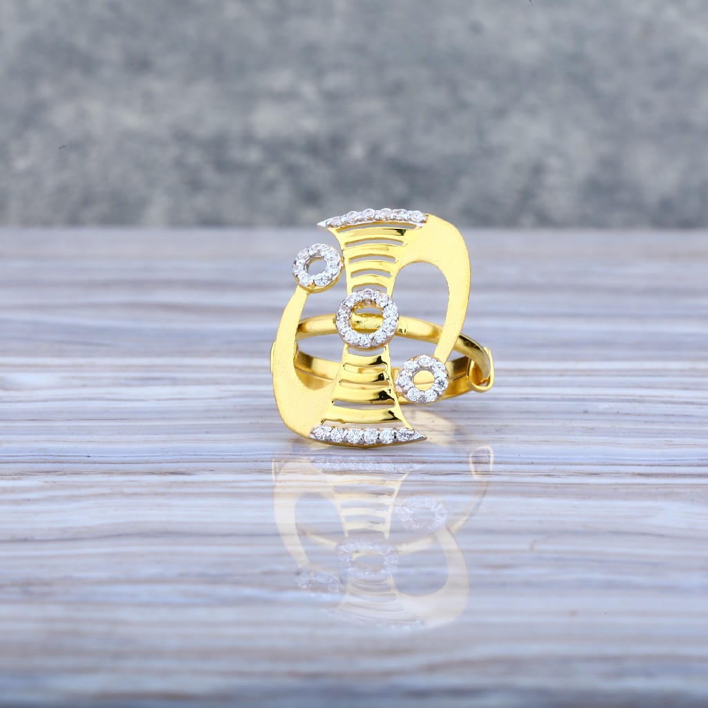 Adjustable Gold Cz 916 Ladies Ring-LLR22