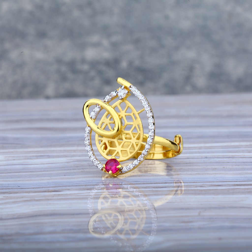 Ladies Fancy Cz 916 Gold Ring-LLR07