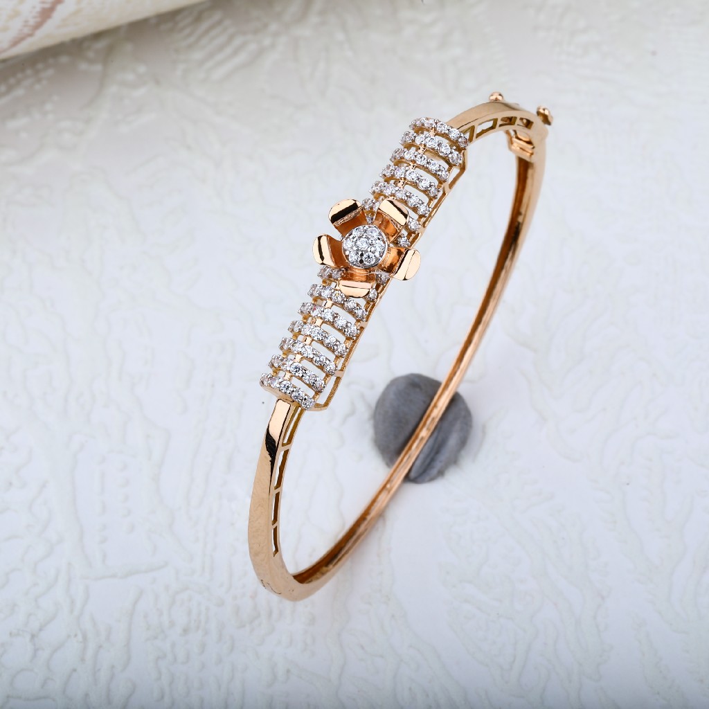 Ladies Fancy Rose Gold 18K Kada-RLKB47
