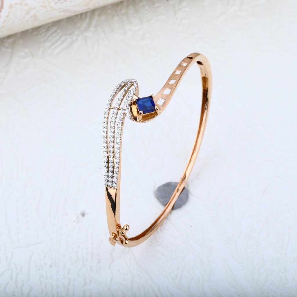 Ladies Rose Gold Fancy 18K Kada-RLKB32