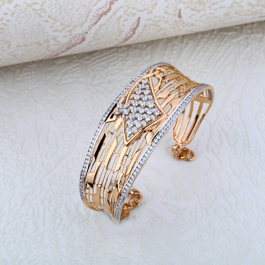 Rose Gold Ladies 18K Kada Bracelet-RLKB16
