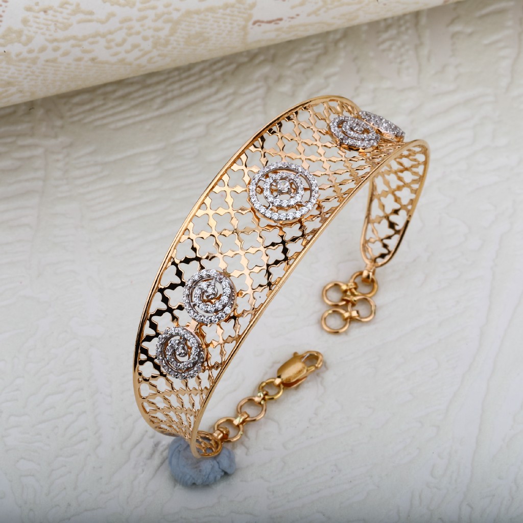 Rose Gold Ladies 18K Kada Bracelet-RLKB07