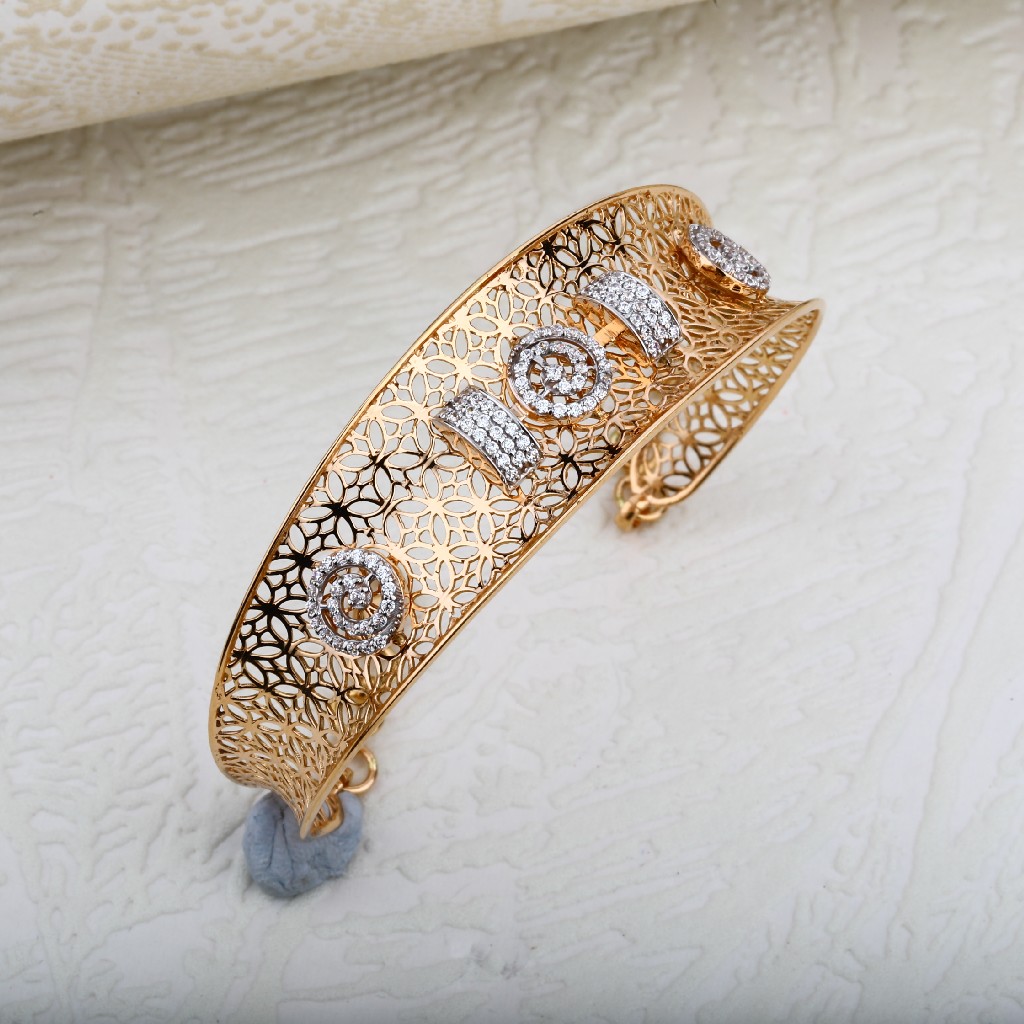 Rose Gold Ladies 18K Kada Bracelet-RLKB05