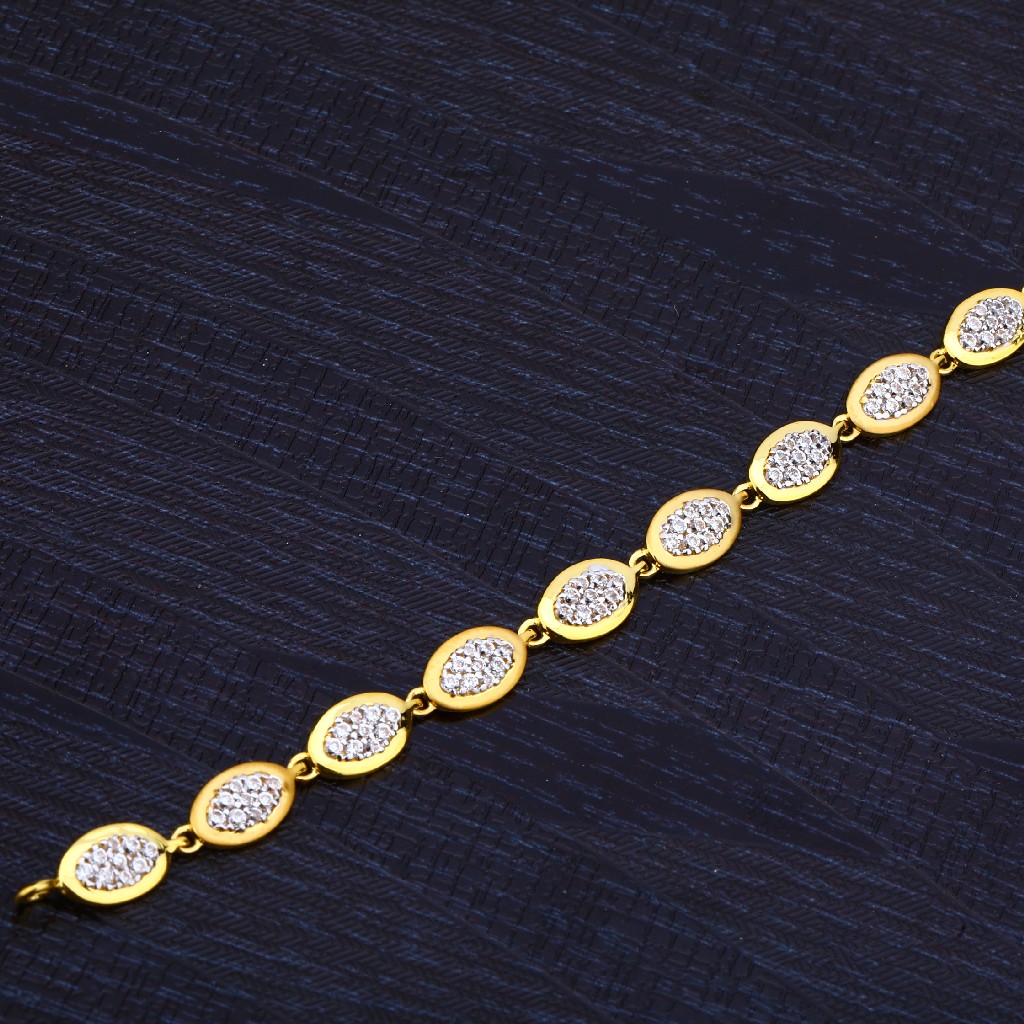 916 Laides Gold Daily Wear Cz Bracelet-LB176