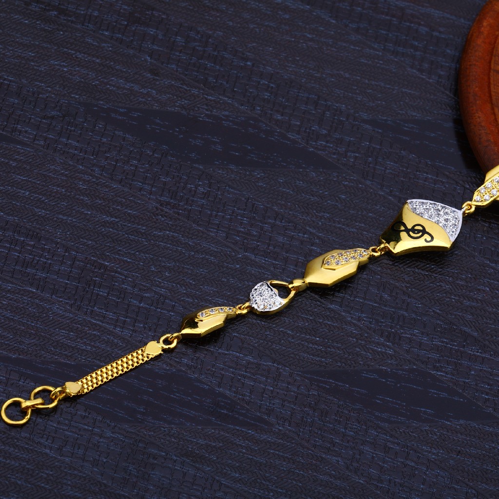 Ladies Gold 22K Cz Bracelet-LB136