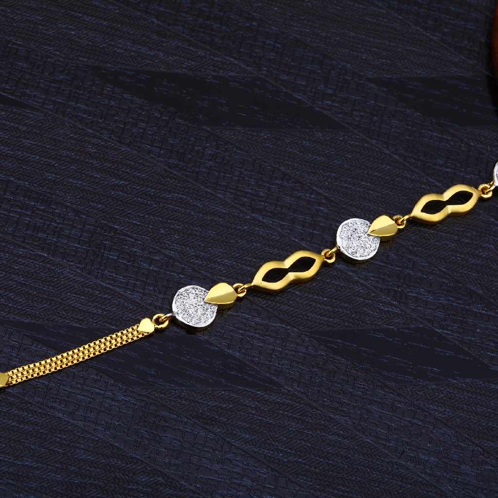 Ladies 916 Gold Cz Bracelet-LB133