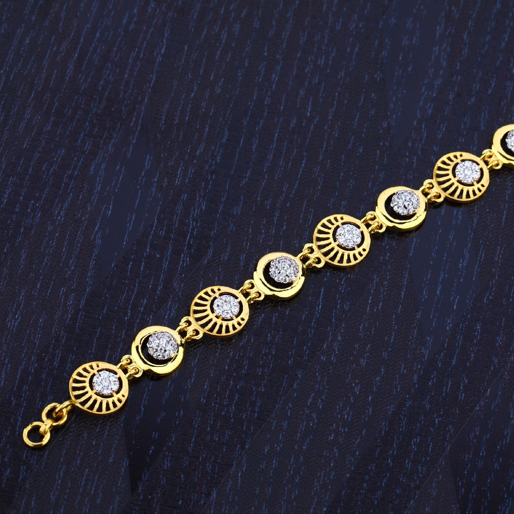 Ladies 916 Cz Gold Bracelet-LB90