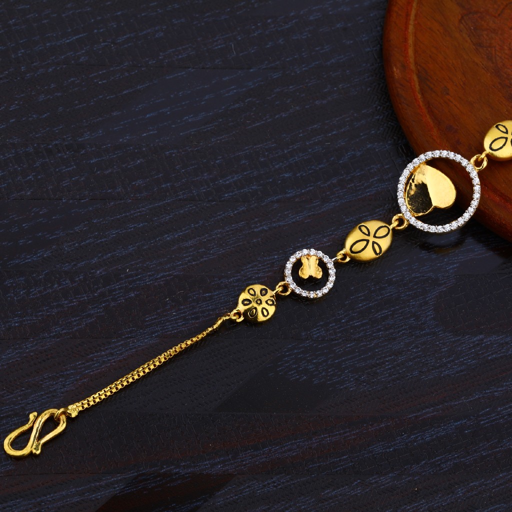 22K Cz Gold Diamond Ladies Bracelet-LB10