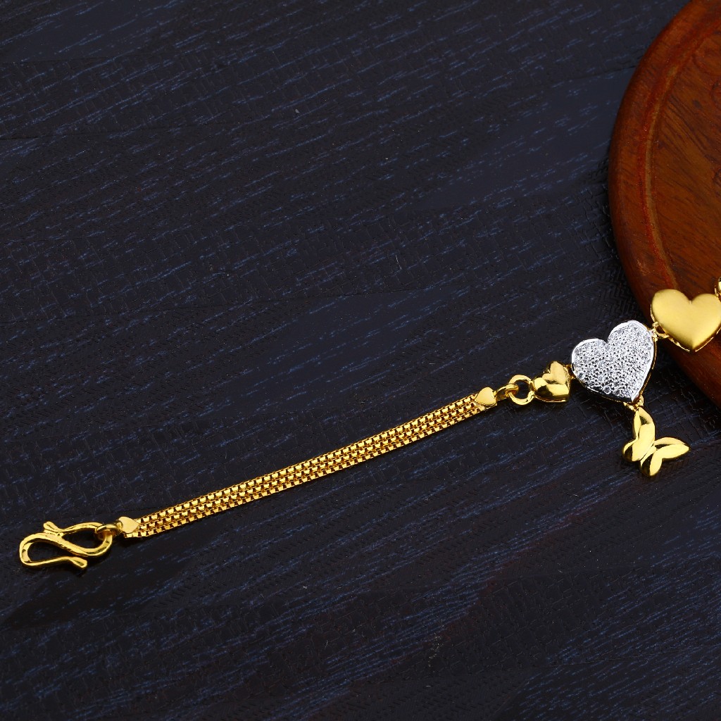22K Gold Ladies Cz Bracelet-LB05