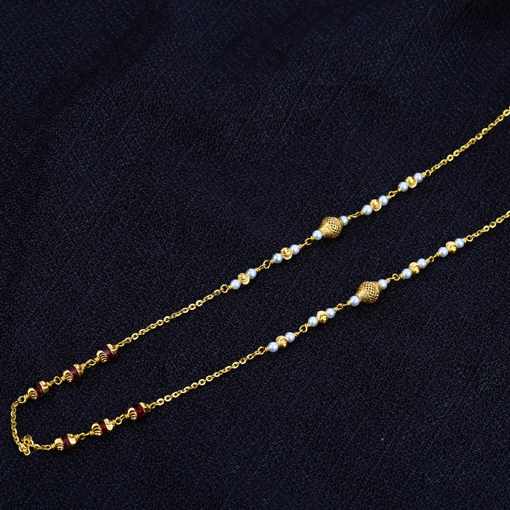 Ladies 916 Gold Moti Chainmala-AC45