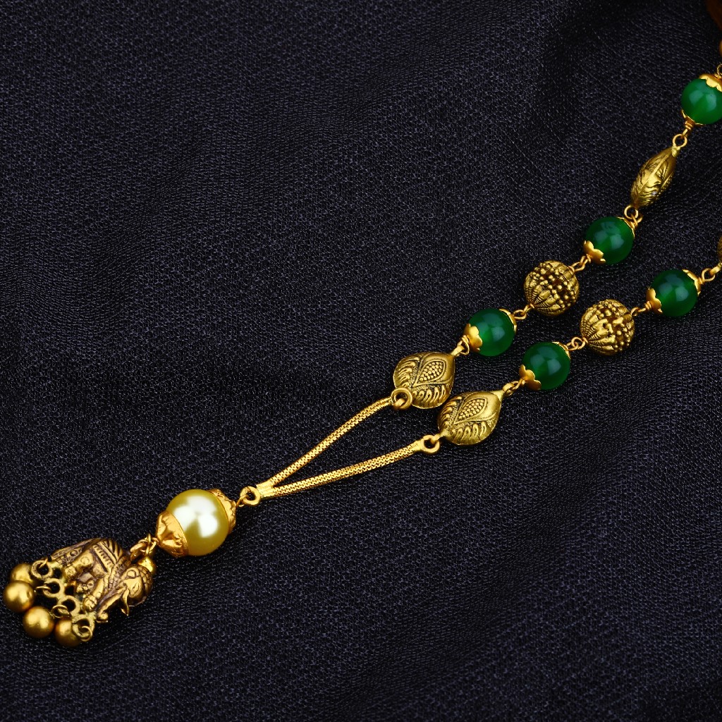 Ladies 22K Gold Chain Moti Mala-AC19