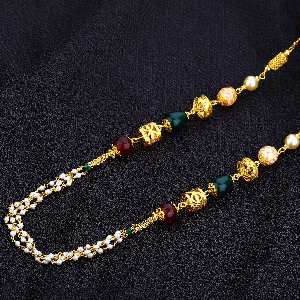 Gold 916 Moti Chain Ladies Mala-AC16