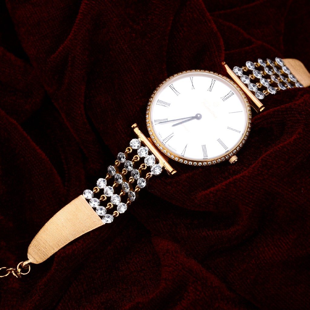 Rose Gold Ladies 18K Diamond Watch-RLW87