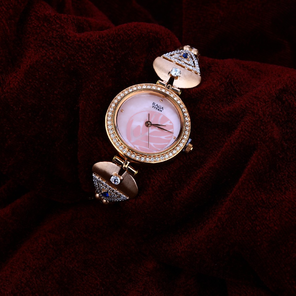 Ladies Gold Diamond Rose Watch-RLW73