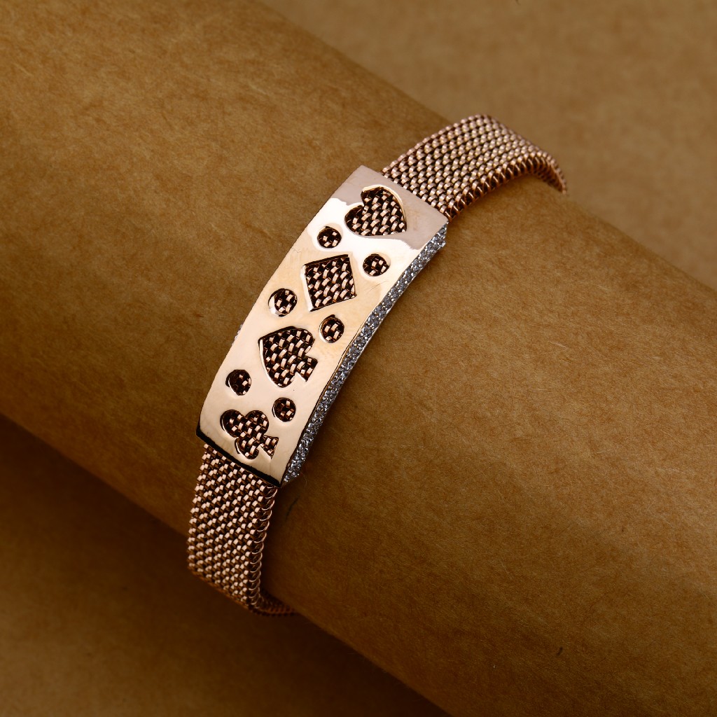 Rose Gold Leather Bracelet-MLB86