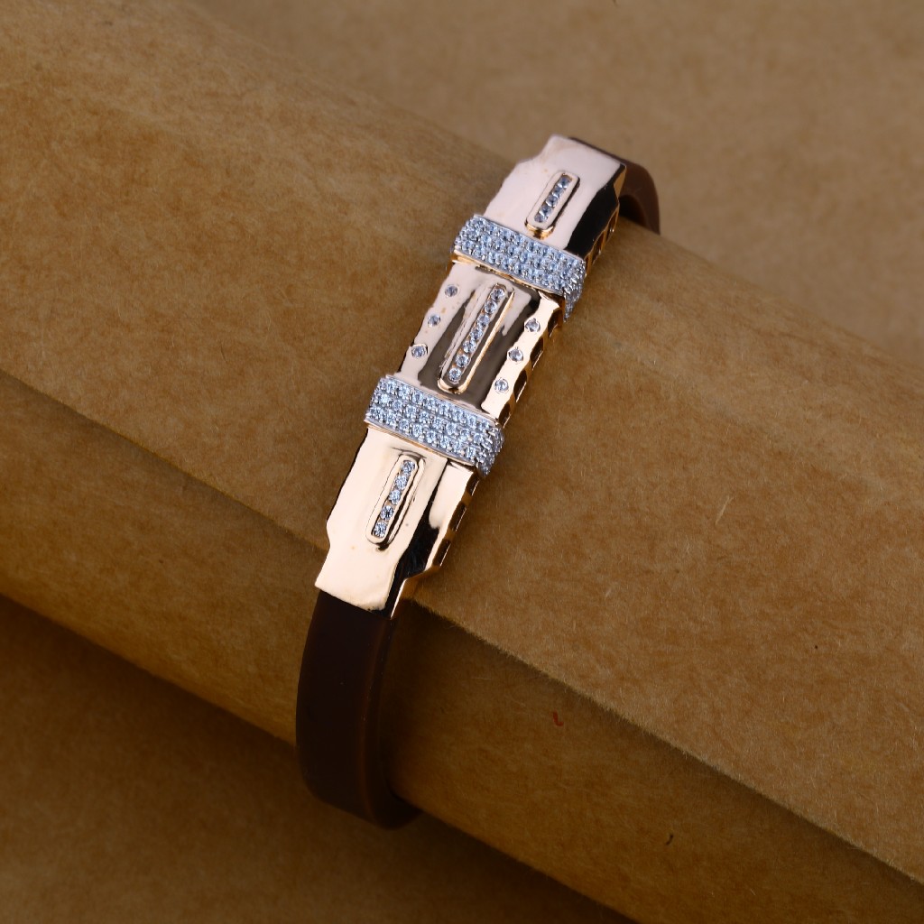 Rose Gold Leather Kada-MLB59