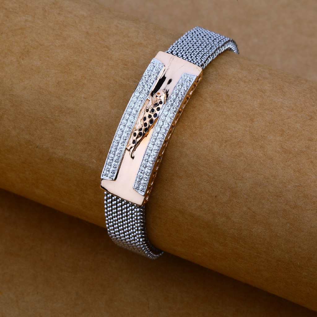 Rose Gold Mens Leather Bracelet-MLB34