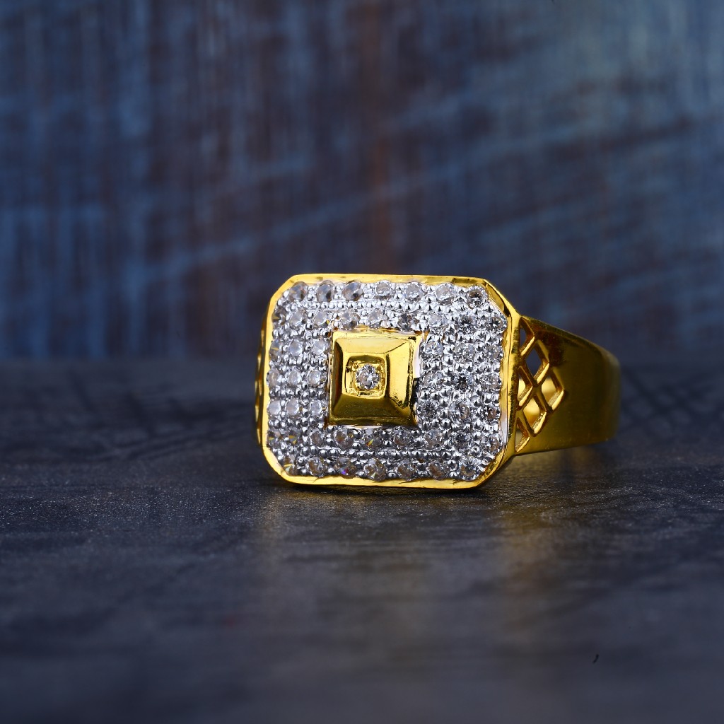 Gold Mens Cz 916 Ring-MR186