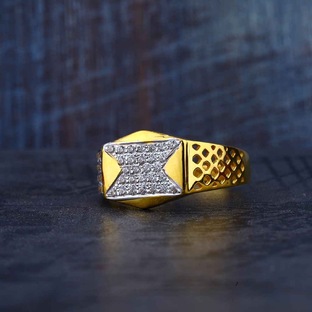 Mens Gold Cz Ring-MR172
